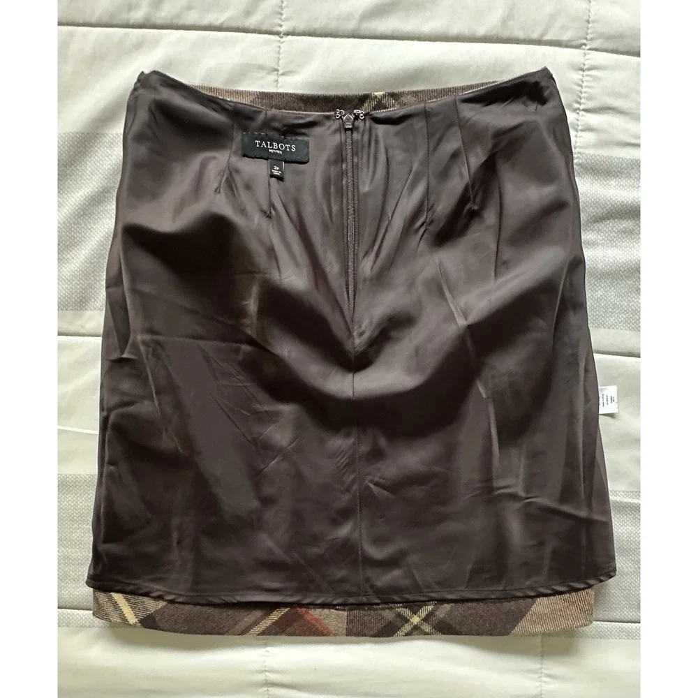 Talbots Skirt Womens 2 Petite Plaid Wool‎ Blend Lined Career Work Office READ